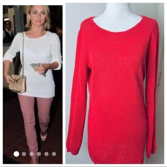 Rachel Zoe Karla Pullover Sweater Open Knit Coral - Picture 4 of 10